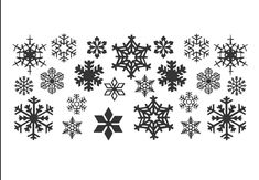 snowflakes are shown in black and white