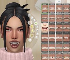 an animated image of a woman with braces and teeth