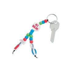 a keychain made out of plastic beads