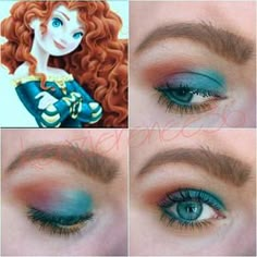 Disney Princess Inspired Makeup, Merida Makeup, Maquillage Halloween Simple, Eye Artwork, Merida Disney