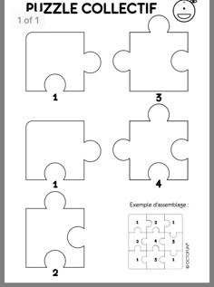 the puzzle collection is shown with four pieces missing from each piece, and one missing