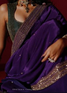 Handwork Blouse, Blouse Design Images, Purple Saree, Trendy Blouses, Saree Ideas, Saree Design, Saree Trends, Blouse Neck, Trendy Blouse