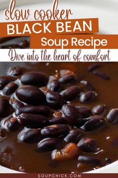 Hearty and Nutritious Black Bean Soup Recipe Easy Soups To Make, Chicken Broth Soup, Chicken Soup Recipes Homemade, Slow Cooker Black Beans, Broth Soup, Black Bean Soup Recipe, Crockpot Soup, Homemade Chicken Soup, Dried Black Beans