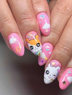 Anime Nails, Claw Nails, Cute Nail Art Designs, Goth Nails, Cute Acrylic Nail Designs, Nail Stuff, Kawaii Nails, Nail Studio, Dream Nails