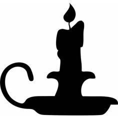 a black and white silhouette of a candle