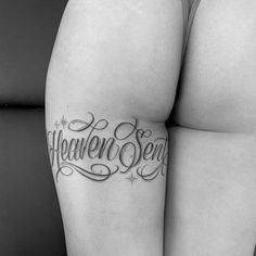 Chicana Stomach Tattoo, Tattoos With A Deep Meaning, La Style Tattoo, Center Chest Tattoo Female, Chicana Tattoos For Women, Chicana Tattoos, Heaven Sent Tattoo, Cute Foot Tattoos, Cute Thigh Tattoos