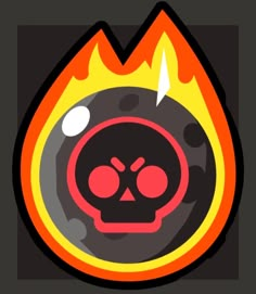 a fire with a skull in the middle