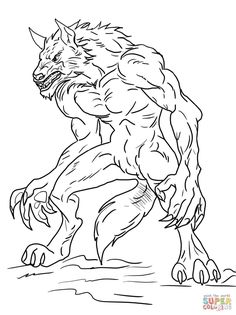 a drawing of a monster with claws and fangs