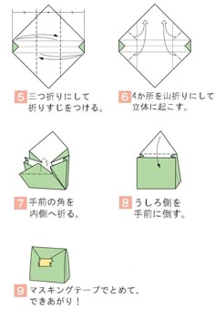 how to make an origami envelope with instructions in japanese - step by step