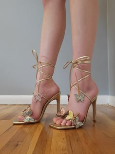 Fairy Heels, Butterfly Heels, Butterfly Shoes, Fairy Shoes, Heels Aesthetic, Fashion Shoes Heels