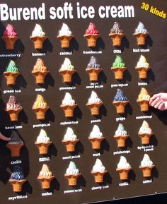 an ice cream vendor displays his cones for customers