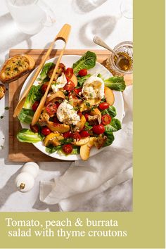 Ready for an easy salad that'll blow your mind? 💭 This Tomato Peach and Burrata Salad is packed with fresh, juicy tomatoes, sun-kissed peaches, and velvety burrata cheese. It's a symphony of sweet, tangy, and creamy flavours that'll make your taste buds dance! Click through to discover the perfect recipe for your next picnic or dinner party. 😋