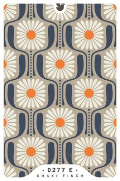 You can buy this design on wallpaper, fabrics, and a variety of homeware products. Midcentury Pattern Design, Motifs Design Pattern, Diy Midcentury, Retro Pattern Geometric, Floral Illustration Design, Pattern Design Ideas, Surface Pattern Design Inspiration, Retro Daisy, Wall Murals Painted