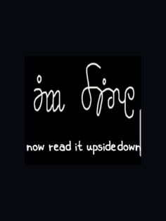 i am frog now read it upside down text on black background with red and white lines