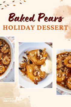 baked pears and holiday dessert recipe