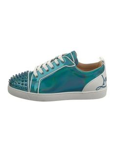 Christian Louboutin Patent Leather Low Top SneakersBlue & MetallicPrintedRubber TrimRound-Toes with Studded AccentsLace-Up Closure at UppersIncludes Dust BagFit: Sneakers by Christian Louboutin typically fit true to size. Print Sneakers, Printed Leather, Mens Shoes Sneakers, Low Top, Patent Leather, Christian Louboutin, Print Patterns, Men's Shoes, Shoes Sneakers