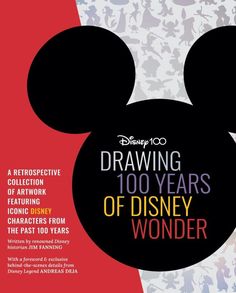 the front cover of drawing 100 years of disney wonder, featuring mickey mouse's ears