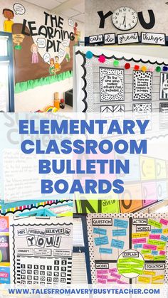 a classroom bulletin board with the words elementary classroom bulletin boards