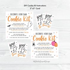 printable halloween cookie kit for kids with instructions to make them look like they're ready