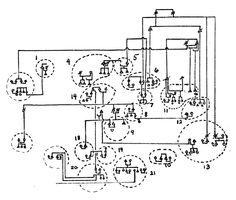 an electrical circuit diagram from the 1950's, showing various connections to different devices