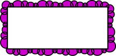 a purple frame with scalloped edges on a white background, in the shape of a rectangle