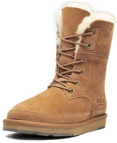 PRICES MAY VARY. Title: AU&MU Womens Leather Sheepskin Classic Lace up Mid Calf Flat Fur Winter Snow Boot Chestnut Size 6. Product Type: Arborist Merchandising Root > Self Service > Custom Stores > 935e7a06-ca2b-4ddf-a94d-320834cbcb3b_0 > 935e7a06-ca2b-4ddf-a94d-320834cbcb3b_3001 > Boot Shop > Women > Fashion > Shearling Winter Boots Heels, Classy Outfits Winter, Fashionable Winter Boots, Knee High Winter Boots, Uggs Women, Winter Boots Sorel, High Winter Boots, Cute Winter Boots, Female Boots