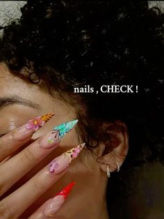 @moredvyn Miami Nails Ideas, Maximalist Nails, Gel Toe Nails, Purple Acrylic Nails, Aesthetic Nails, Pretty Nail Designs, Classy Acrylic Nails, Vacation Nails, Bling Acrylic Nails