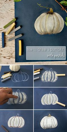 how to draw a pumpkin with pencils and paper