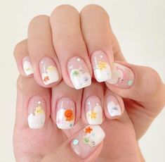 Korean Cute Nail Art, Nail Art Korean, Nail Drawing, Beauty Nails Design