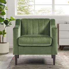 32 Modern Tufted Green Barrel Club Accent Chair Green Velvet Armchair, Tufted Accent Chair, Tufted Arm Chair, Elegant Chair, Modern Armchair, Velvet Armchair, Upholstered Arm Chair