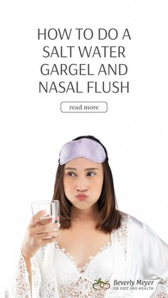 A salt water gargle or nasal flush will help clear clogged sinuses any time of year. Here's instructions for a salt water rinse of the sinuses, and a gargle. Salt Water Gargle, Remedy For Sore Throat, Clogged Sinuses, For Sore Throat, Wedding Makeup Bride, Clinical Nutritionist, Glam Wedding Makeup, Too Much Estrogen, Healthy Holistic Living