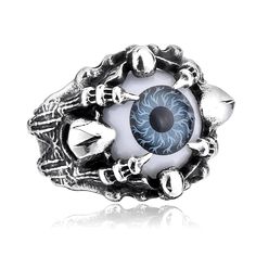 Gothic Creative Design Dragon Claw Demon Eye Ring Unleash your inner warrior with the Gothic Creative Design Dragon Claw Demon Eye Ring, a striking piece of fashion jewelry crafted for the modern man. This ring embodies punk hip hop aesthetics and is perfect for those who embrace a bold lifestyle. Specifications Metals Type: Stainless Steel Style: Hip Hop/Rock Ring Size: Available in US 7, 8, 9, 10, 11, 12, 13 Surface Width: 18mm Durability Constructed from high-quality 316L stainless steel, thi Gothic Dragon, Design Dragon, Demon Eyes, Evil Eye Design, Greek Evil Eye, Casual Rings, Vintage Fine Jewelry