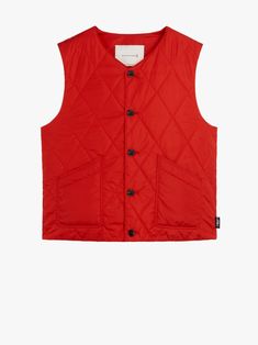 RED Synthetic->Recycled Polyester HIG Red Quilted Nylon Nylon Liner Vest GQM-204 from Mackintosh. Red Vest, Red Quilts, Quilted Vest, T Shirt Vest, Blue Wallpapers, Vest Dress, Fitness Models, Sleeveless Top, On Sale