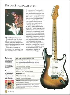 an advertisement for the fender stratocaster guitar