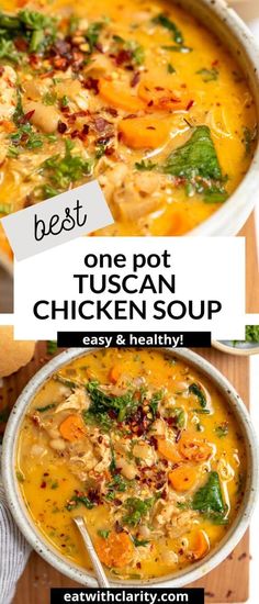 the best one pot tuscann chicken soup