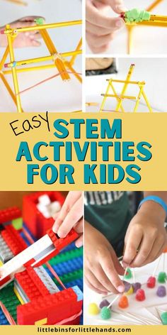 Check out these Easy STEM Activities For Kids. Here are the best simple STEM activities that cost next to nothing and are perfect for kindergarten and elementary kids. These STEM kids activites are great for summer indoor (and outdoor) fun! Lego Stem Activities, Lego Stem, Super Hero Activities, Kids Stem Activities, Stem Activities For Kids, Boredom Busters For Kids, Stem Projects For Kids