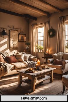 a living room filled with furniture and windows