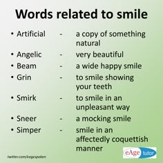 words related to smile in english and spanish with the caption that says, words related to smile