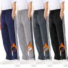 PRICES MAY VARY. 【Soft Fleece Lined & Heavyweight 】 Soft fleece and adjustable drawcord provide added comfort. These thick joggers keep your boy comfortable during activities or casual wear, making them a must-have in his warm workout wear collection 【Stylish & Modern Look】 Our boys sweatpants come in a variety of attractive color choices, being easy to mix and match with your favorite t-shirt and sneakers! Get a package of 4 stylish boys joggers, They can be worn as pajamas or activewear, perfe Athletic Joggers, Pants For Boys, Boy Sweatpants, Boys Joggers, Thermal Pants, Athletic Clothing, Playing Sports, Stylish Boys, Fleece Sweatpants