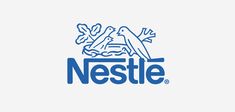 the nestle logo is shown in blue and white, with an image of two birds on