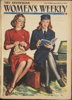 an old australian woman's weekly magazine with two women sitting on a bench