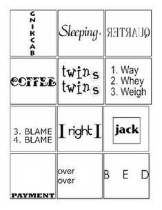 several different types of words and numbers in black and white, including one that is for each