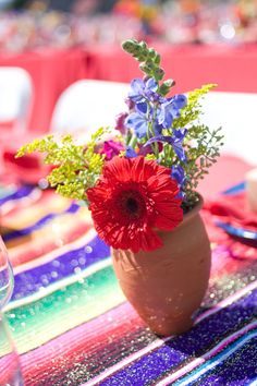 a vase filled with flowers sitting on top of a table