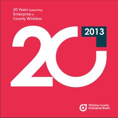 the logo for the 20th anniversary celebration of the twenty years celebrating enterprise in county wicklow