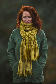 Entwine Scarf – Jane Richmond Ribbed Scarf, Yellow Scarf, Super Bulky Yarn, Crochet Clothing, Cascade Yarn, Scarf Knitting Patterns, Super Bulky, Pdf Knitting Pattern, Walk In The Woods