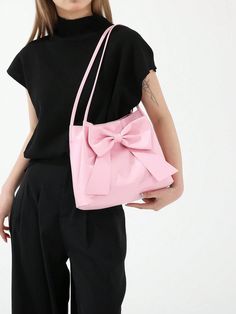 Elevate your fashion game with our must-have Chic Bow Knot Bucket Bag, perfect for any fashionista this season. With its stylish bow knot design, this bag will add the perfect touch of elegance to any outfit. Stay on-trend and organized with this Spring and Summer essential. Style : Casual, Fashionable Color : Pink Type : Bucket Bag Bag Size : Medium Strap Type : Adjustable Pattern Type : Plain Closure Type : Magnet Composition : 100% Polyurethane Material : PU Leather Knot Design, Summer Essential, Bow Knot, Canvas Shopping Bag, Summer Black, Vintage Canvas, Bag Bag, Shoulder Tote, Summer Essentials