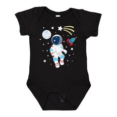 Astronaut The Moon Spaceship and Shooting Star Baby Bodysuit are a great idea for someone who loves to dream about exploring space. Our unisex one piece baby bodysuit make great gift for newborns, babies, infants, baby showers and expectant moms. An ideal gift for any new parent who will want one in every color. Baby Bodysuit. Size: Newborn.  Color: Black.  Gender: male.  Age Group: infant. Astronaut Birthday, Cute Shark, Star Gift, Shooting Star, Baby Boy Or Girl, Shooting Stars, Baby Boy Gifts, Baby Star, New Parents