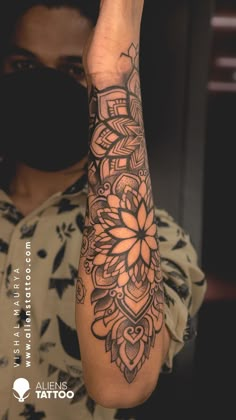 A geometric design is basically an amalgam of basic geometric shapes, combined and repeated throughout the tattoo to create a bigger object. It can be precise or abstract based on the design.

Checkout this amazing Mandala Tattoo for men on arm done by Vishal Maurya at Aliens Tattoo India.

If you wish to get this tattoo visit - https://www.alienstattoo.com/geometric-tattoo-ideas Best Coverup Tattoo Designs, Geometric Tattoo Women Arm, Mandala Tattoo Design Women Arm Sleeve, Spiritual Arm Tattoos For Women, Best Tattoo Ideas For Men Arm, Bigger Tattoos For Women, Womans Mandala Tattoo, Forearm Mandala Tattoo Women, Sleeve Tattoos Mandala