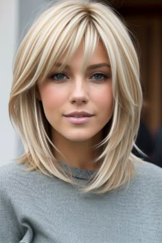 Short Hairstyles For Long Faces, Hairstyles For Long Faces, Blonde Layered Hair, Haircuts Blonde, Haircuts For Medium Length Hair, Shag Haircuts, Hairstyles For Layered Hair, Trendy Hairstyle