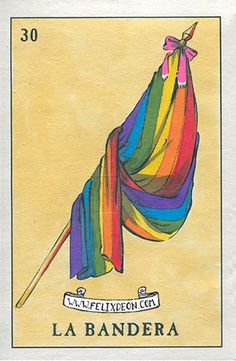 a stamp with a rainbow colored umbrella on it's back and the words la bandera written in spanish